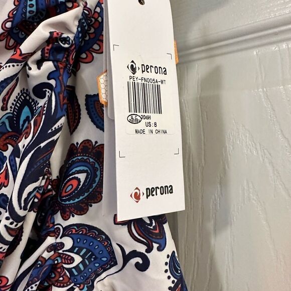 Perona paisley One Piece Tummy Control Swimsuit size 8 NWT - Picture 4 of 8
